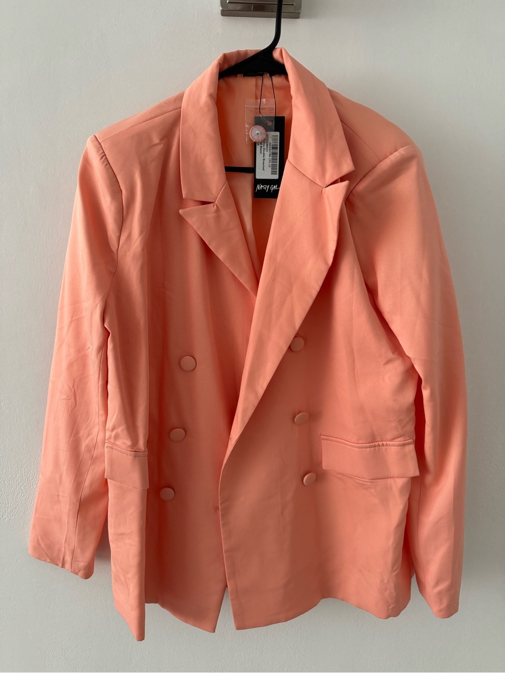 Nasty Gal Coral Double-Breasted Blazer